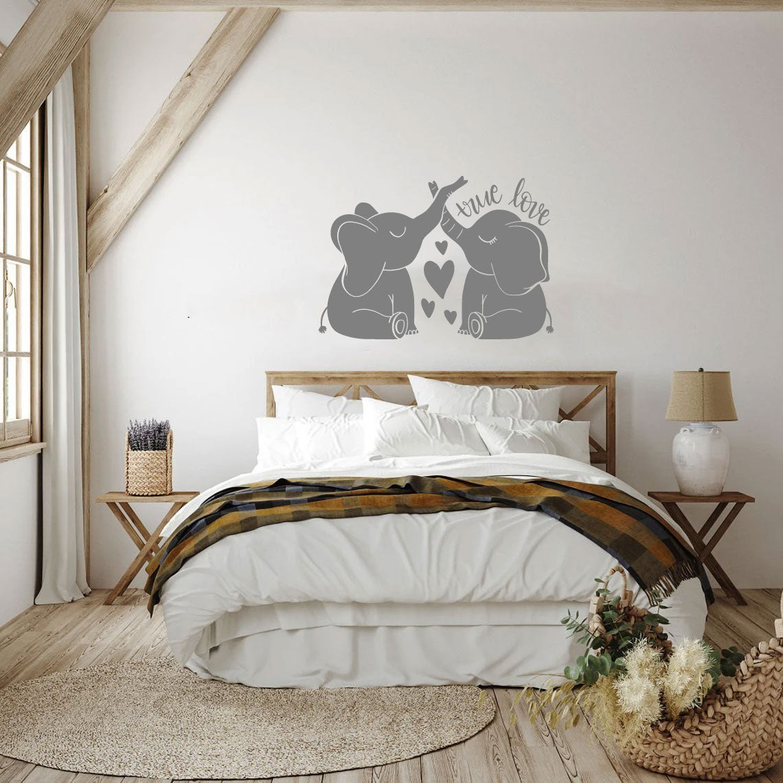 Elephants True Love Vinyl Wall Words Decal