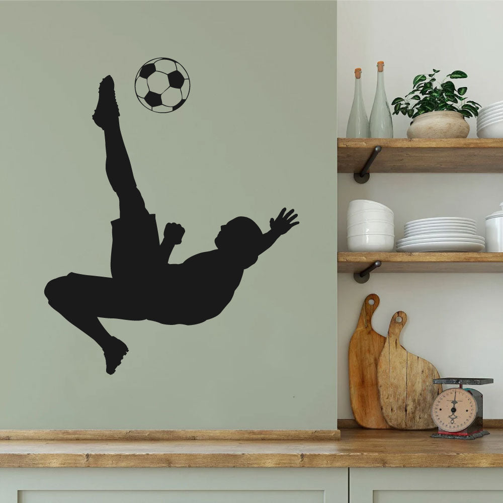 Soccer Player Silhouette Vinyl Home Decor Wall Decal 