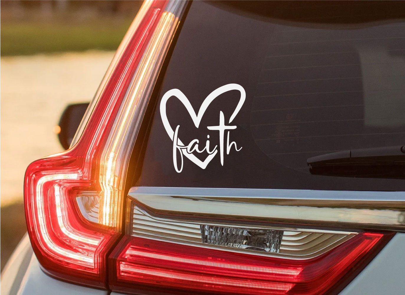 Faith Heart Cross Vinyl Wall Decal