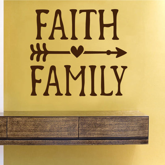 Faith Family Vinyl Wall Words Decal