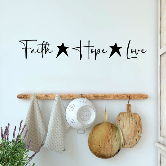 Faith Hope Love Vinyl Wall Words Decal