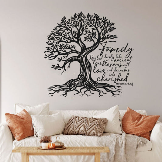 Family Tree Vinyl Wall Words Decal