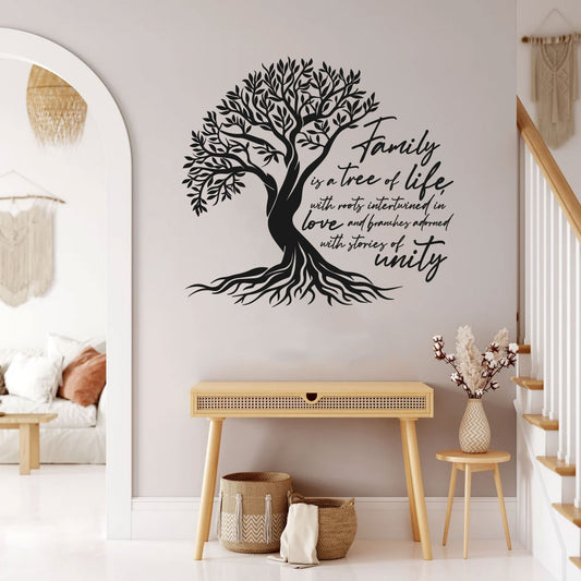 Family Tree Vinyl Wall Words Decal