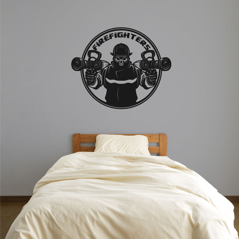 Firefighters Firemen Skull Silhouette Vinyl Wall Decal