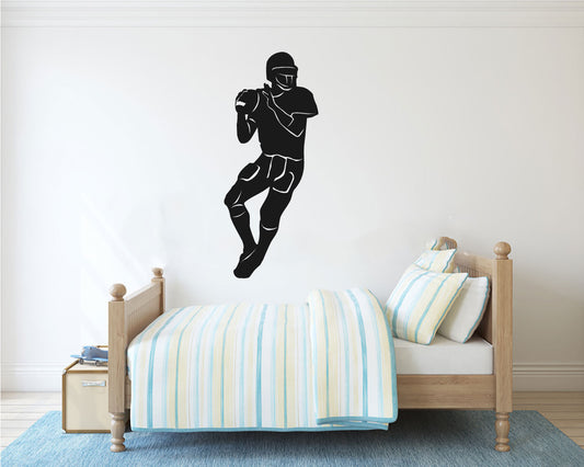 Football Player Quarterback Silhouette Vinyl Wall Decal