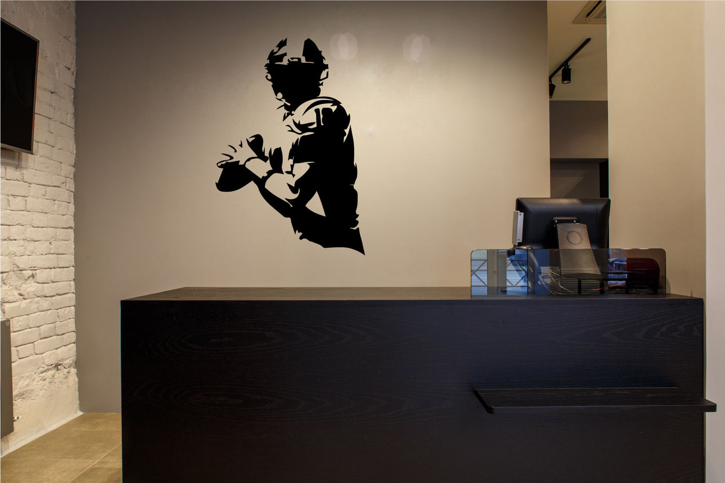 Football Player Quarterback Silhouette Vinyl Wall Decal