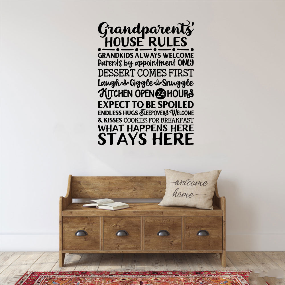 Grandparent's House Rules Vinyl Wall Words Decal