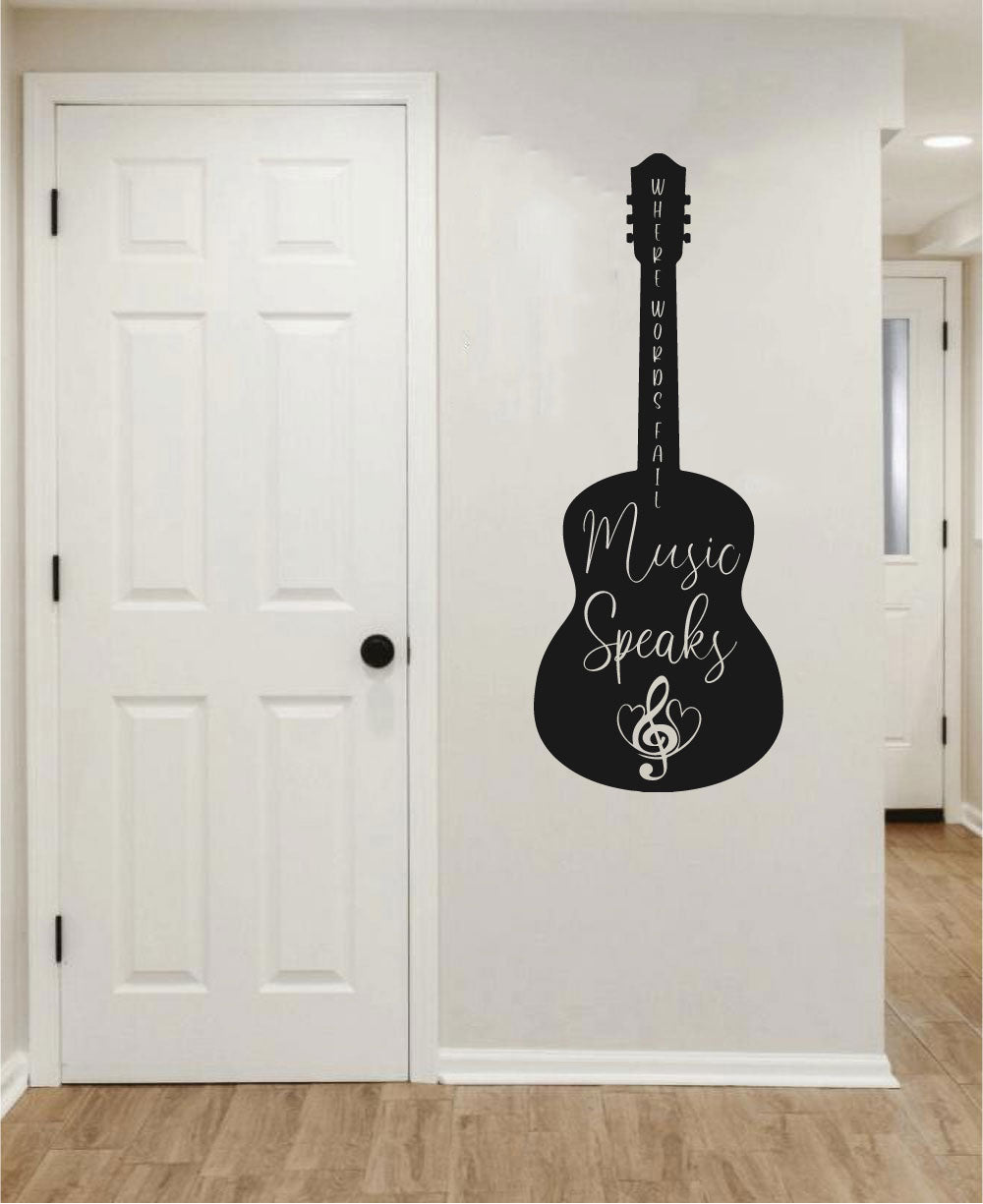 Where Words Fail Music Speaks Guitar Vinyl Wall Decal