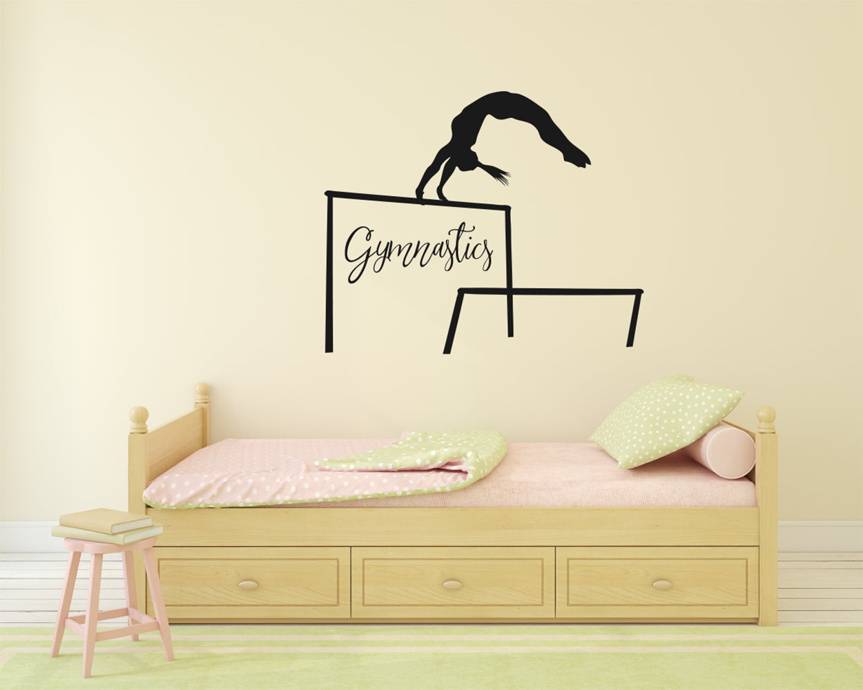 Gymnasts and Uneven Bars Gymnastics Vinyl Home Decor Wall Decal 