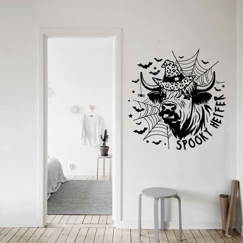 Highland Cow Spooky Heifer Halloween Vinyl Wall Decal