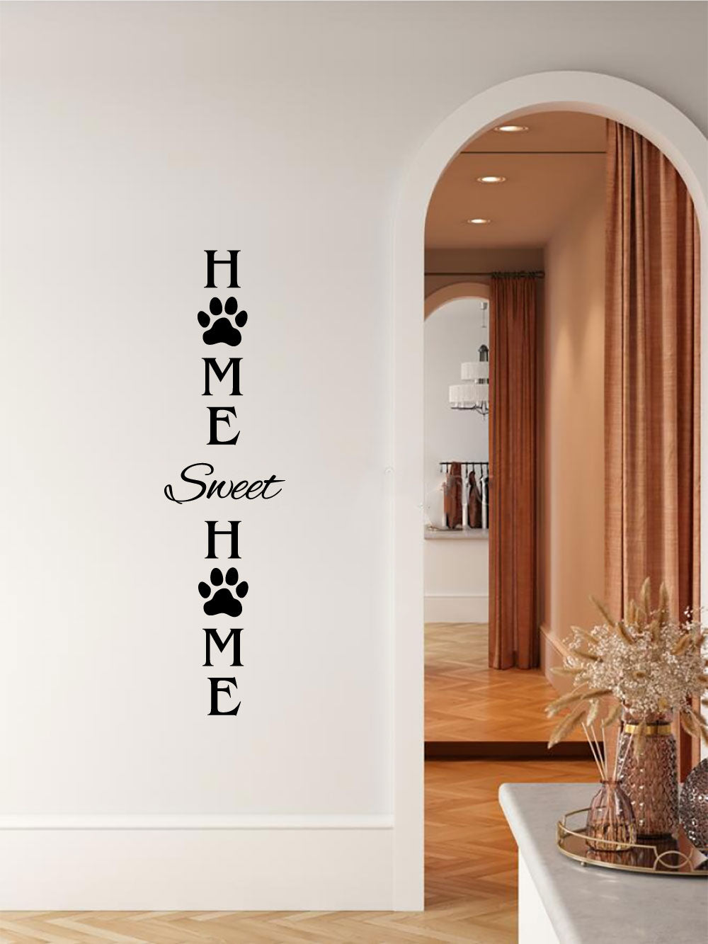 Home Sweet Home Dog Paw Prints Vinyl Wall Decal