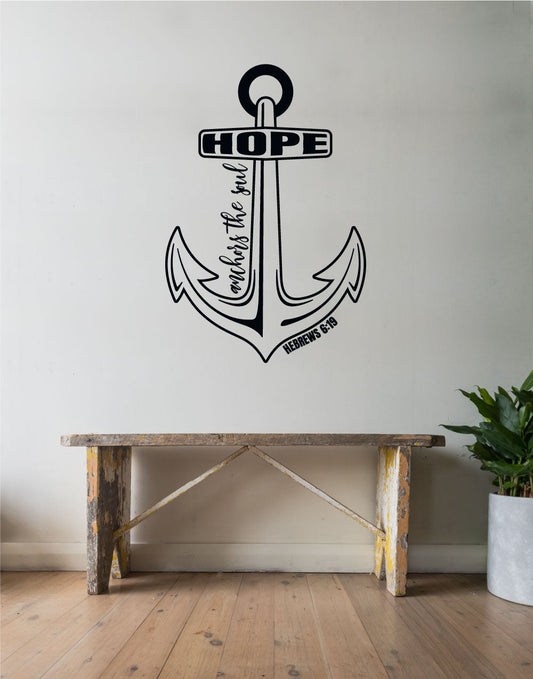 Hope Anchors The Soul Vinyl Home Decor Wall Decal Words 