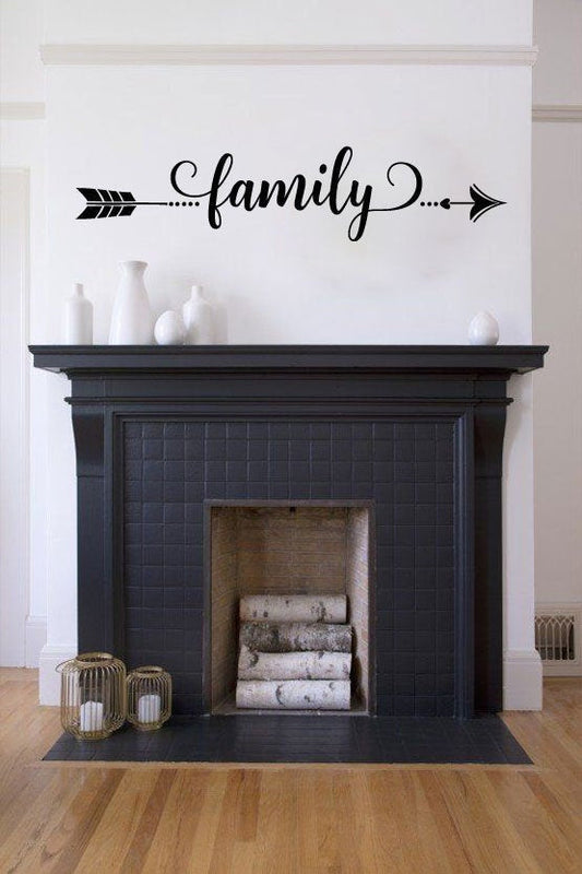 Arrow Family Vinyl Home Decor Wall Decal Words 