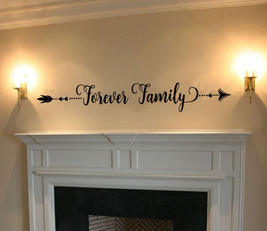 Arrow Forever Family Vinyl Home Decor Wall Decal Words 