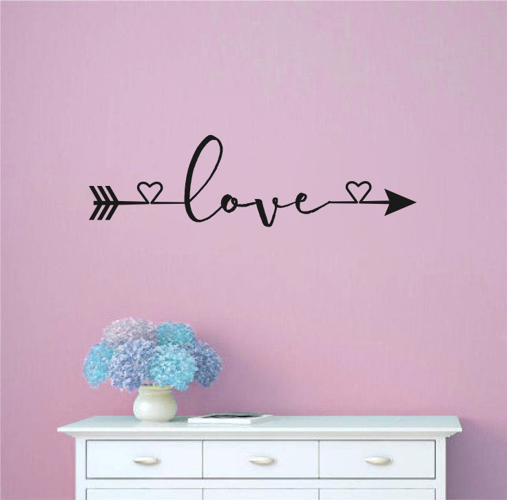 Arrow Love Vinyl Home Decor Wall Decal Words 