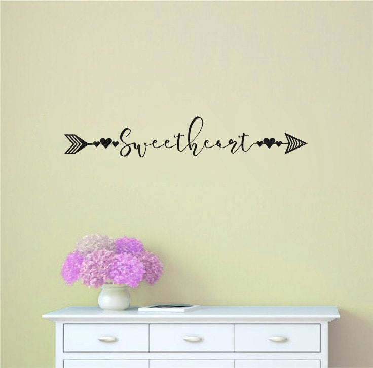 Arrow Sweetheart Vinyl Home Decor Wall Decal Words 