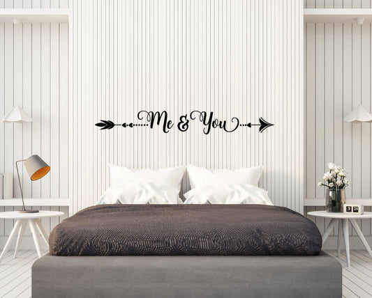 Arrow Me & You Vinyl Home Decor Wall Decal Words 