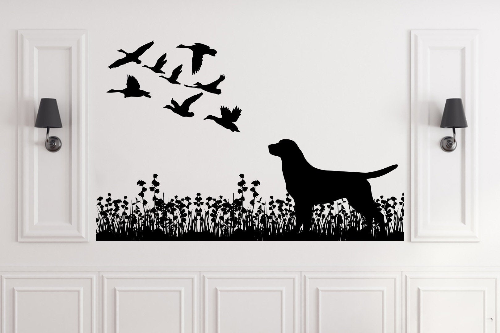 Labrador Dog and Ducks Vinyl Home Decor Wall Decal 