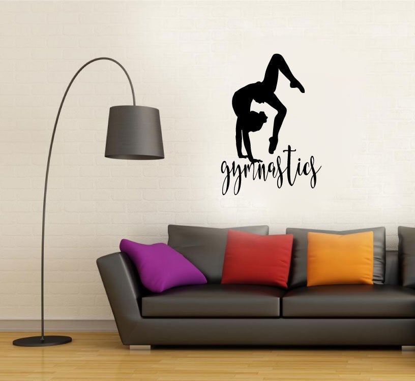 Gymnastics Gymnast Silhouette Vinyl Home Decor Wall Decal 