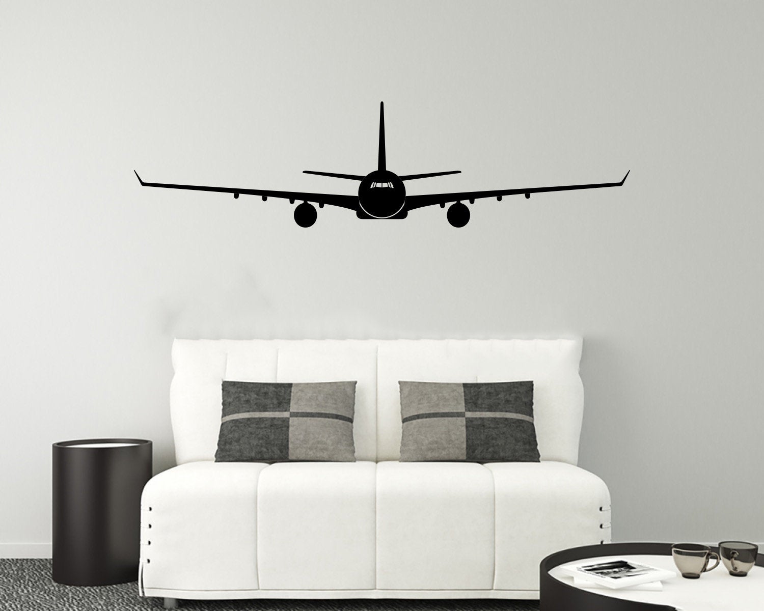 Air Bus A-320 A-321 Airplane Silhouette Vinyl Home Decor Wall Decal 