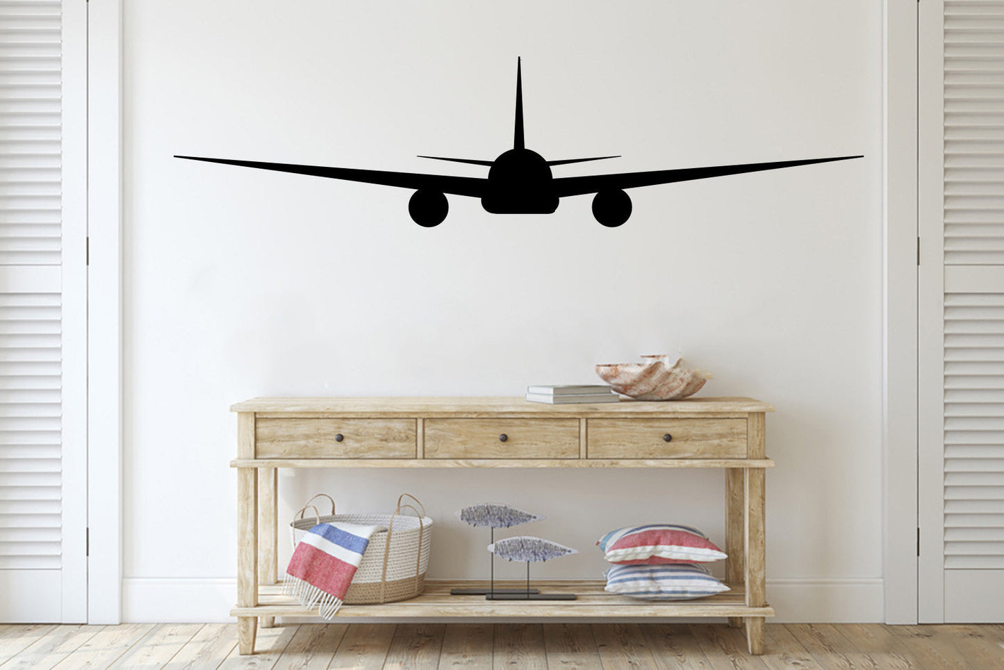 B 777 Airplane Silhouette Vinyl Home Decor Wall Decal 