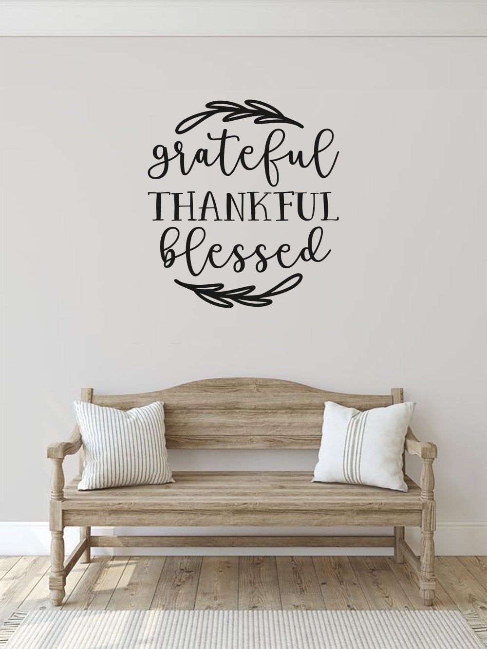 Grateful Thankful Blessed Vinyl Home Decor Wall Decal Words 