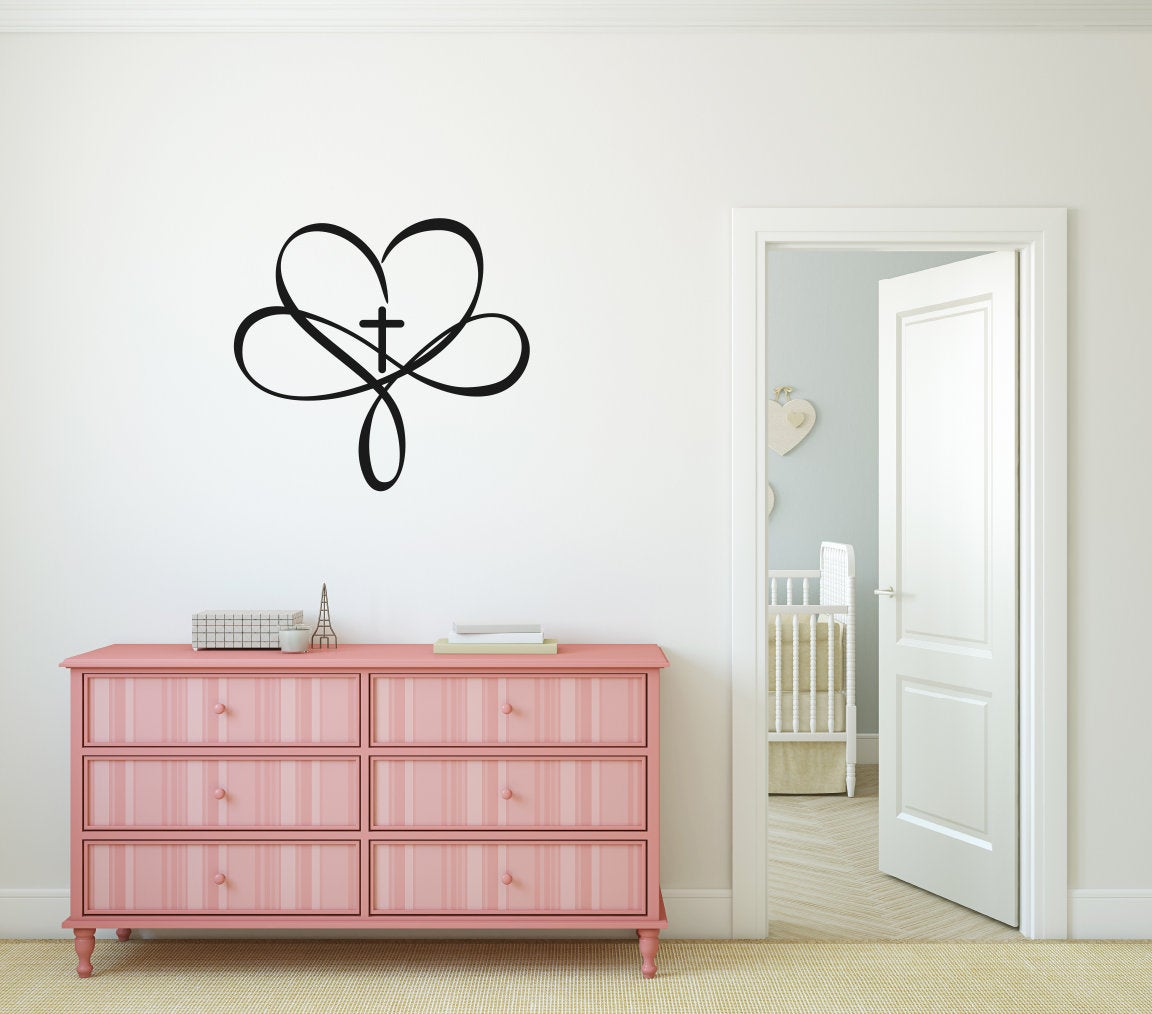 Heart Cross Infinity Sign Symbol Vinyl Home Decor Wall Decal Words 