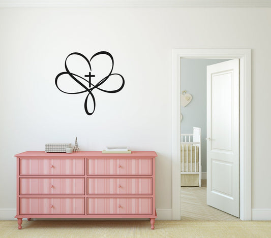 Heart Cross Infinity Sign Symbol Vinyl Home Decor Wall Decal Words 