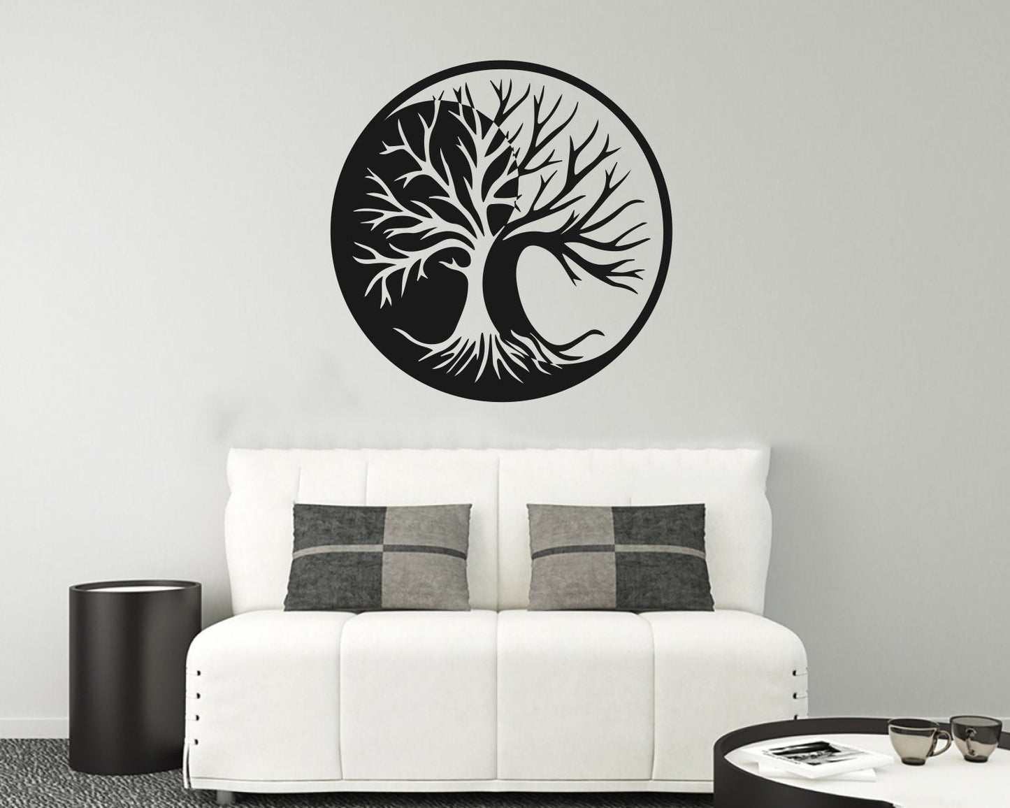 Yin Yang Tree Vinyl Home Decor Wall Decal 