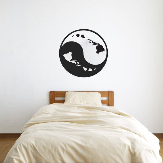 Yin Yang Hawaii Hawaiian Islands Vinyl Home decor Wall Decal 