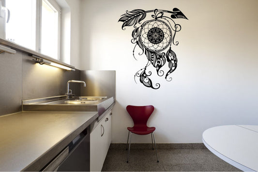 Dream Catcher Boho Bohemian Feathers and Arrows Vinyl Home Decor Wall Decal 