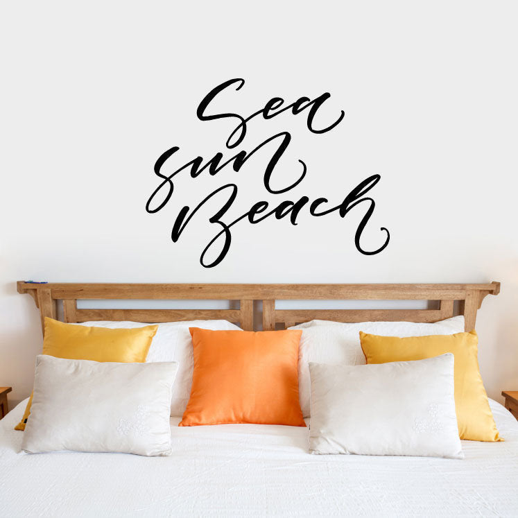 Sea Sun Beach Vinyl Home Decor Wall Decal Words 