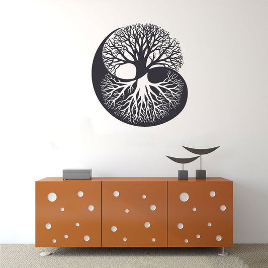 Yin Yang Tree of Life Vinyl Home Decor Wall Decal 