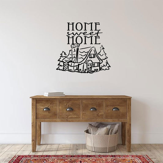 Home Sweet Home Cabin Vinyl Home Decor Wall Decal Words 