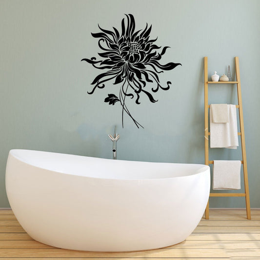 Flower Silhouette Vinyl Home Decor Wall Decal 