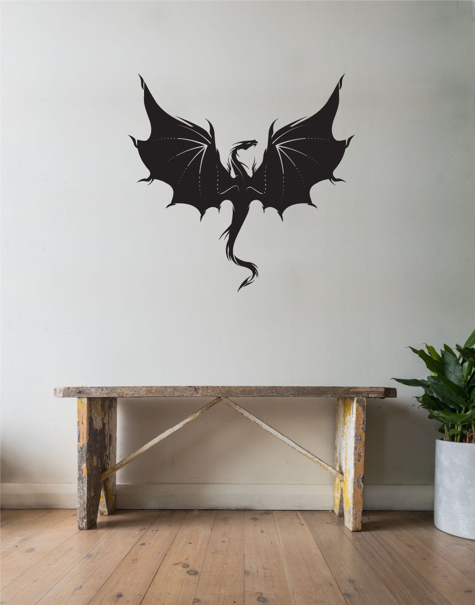 Dragon Silhouette Vinyl Home Decor Wall Decal 