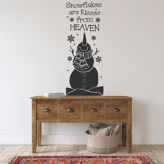 Snowflakes Are Kisses From Heaven Christmas Vinyl Home Decor Wall Decal 