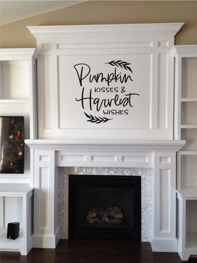 Pumpkin Kisses & Harvest Wishes Autumn Vinyl Home Decor Wall Decal