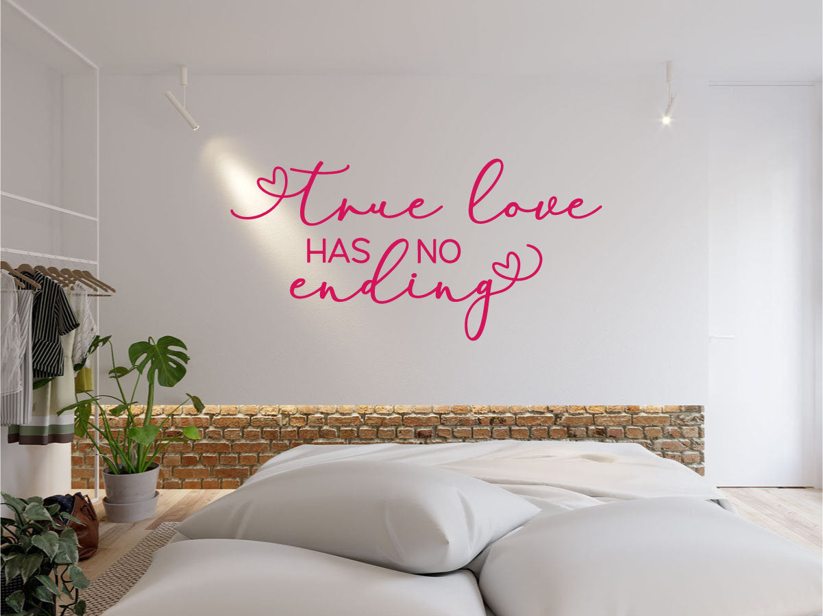 True Love Has No Ending Vinyl Home Decor Wall Decal Words 