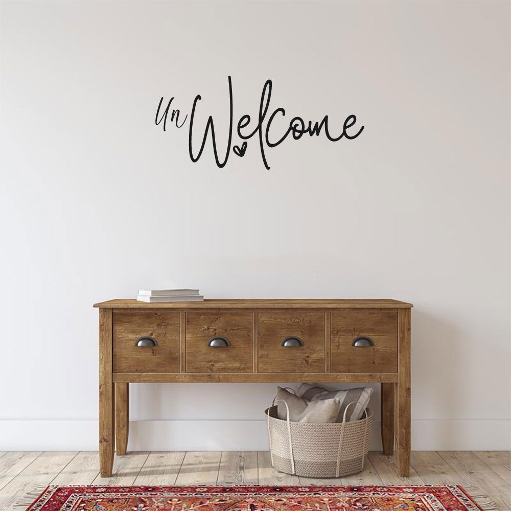 UnWelcome Vinyl Home Decor Wall Decal Words 