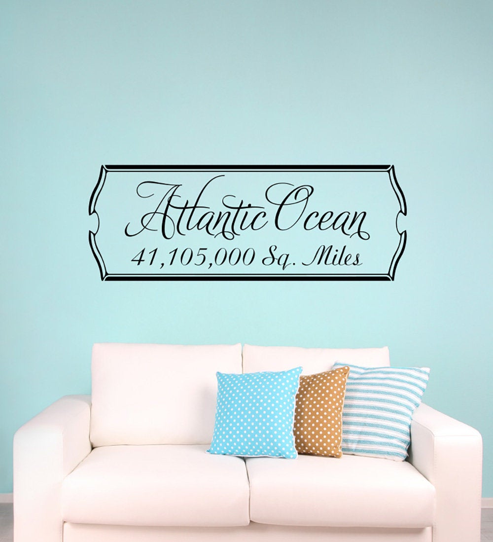 Atlantic Ocean Coastal Vinyl Home Decor Wall Decal 