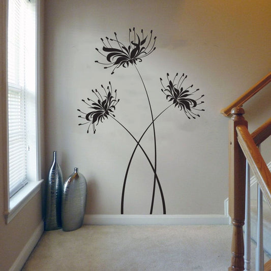 Tropical Higanbana Flowers Vinyl Home Decor Wall Decal 