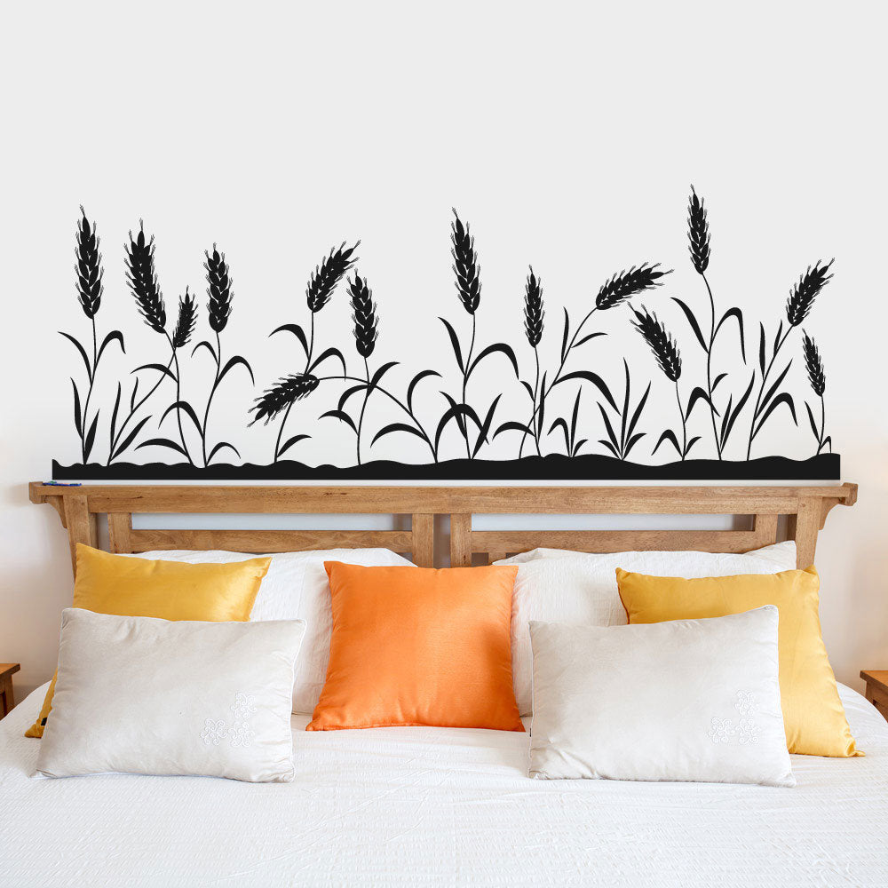 Harvest Wheat Silhouette Floral Vinyl Home Decor Wall Decal 