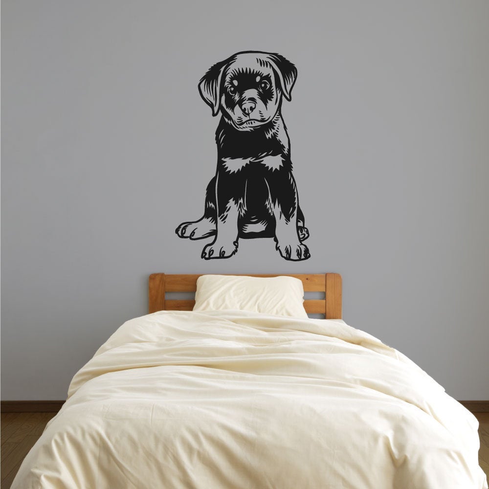 Rottie Rottweiler Puppy Dog Vinyl Home Decor Wall Decal 