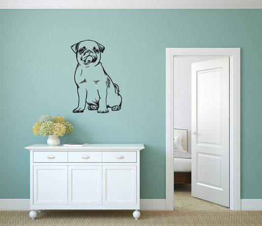 Pug Puppy Dog Vinyl Home Decor Wall Decal