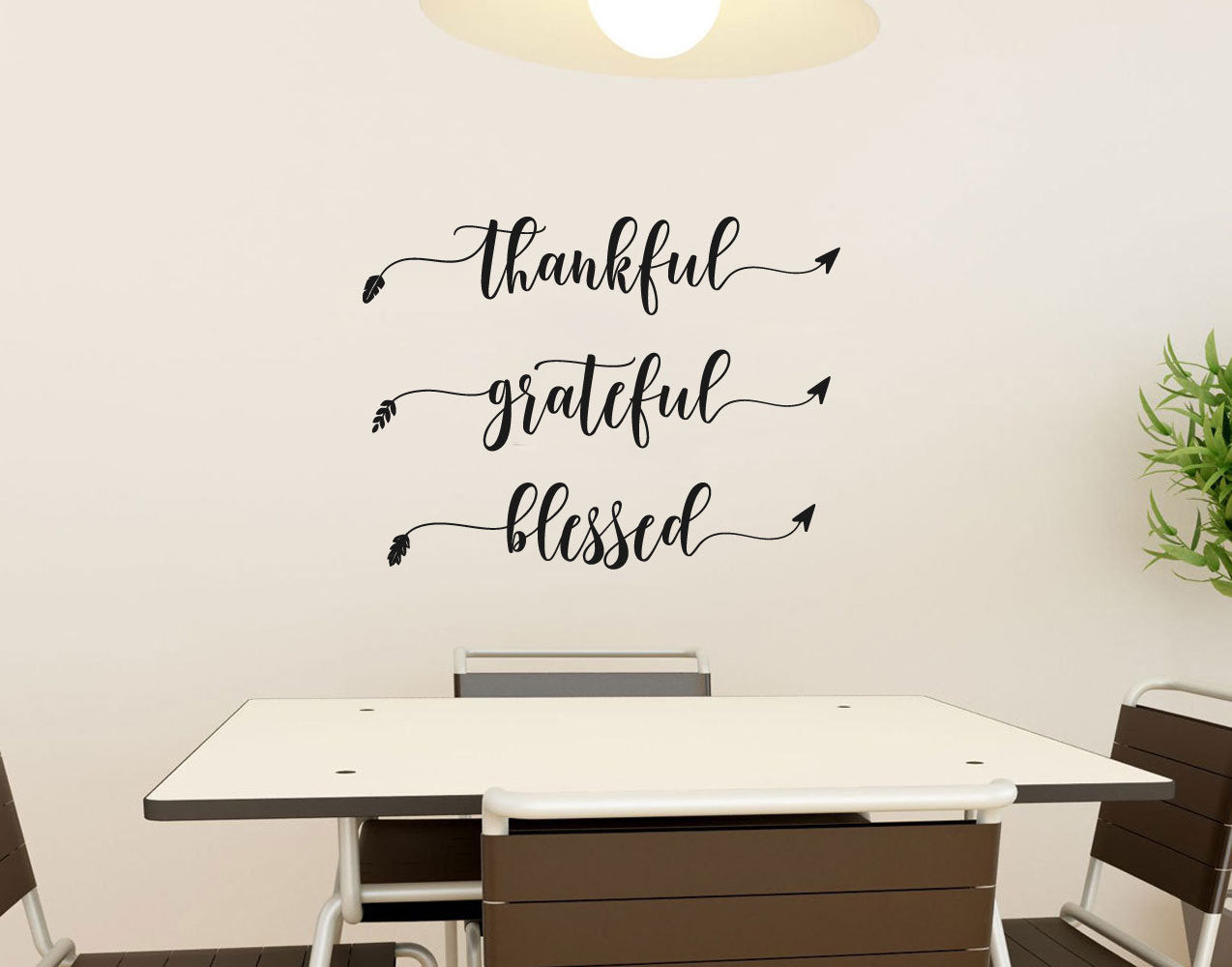 Thankful Grateful Blessed Arrows Vinyl Home Decor Wall Decal Words 