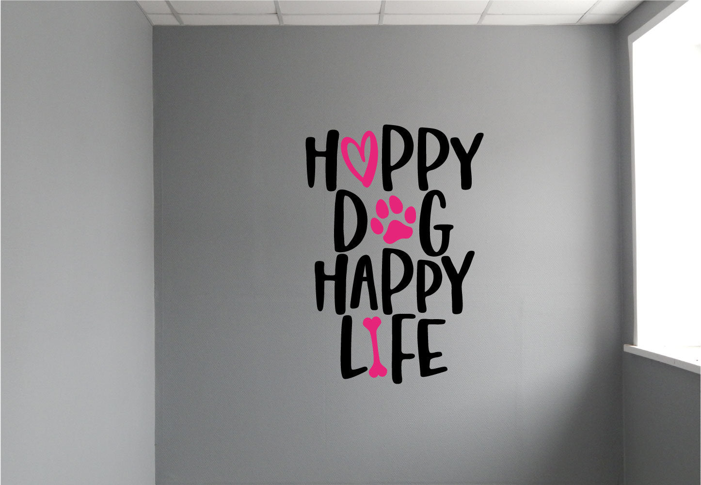 Happy Dog Happy Life Vinyl Home Decor Wall Decal 