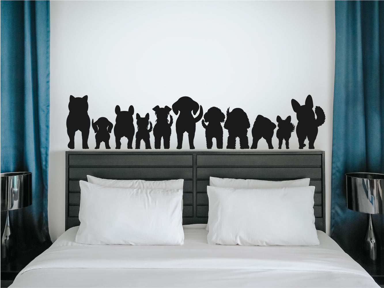 Dog Silhouettes Vinyl Home Decor Wall Decal 