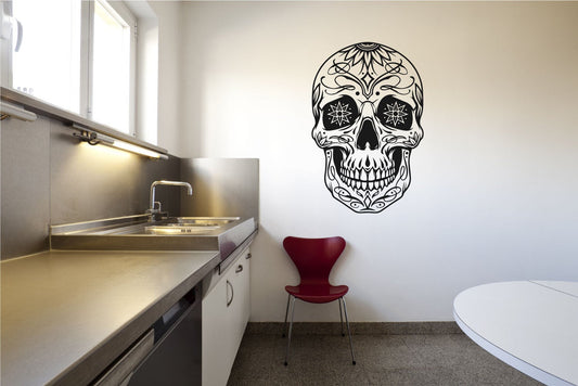 Sugar Skull Vinyl Home Decor Wall Decal 