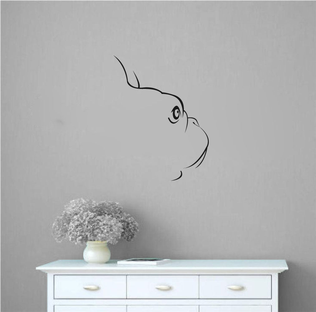 Frenchie French Bulldog Silhouette Dog Vinyl Home Decor Wall Decal 